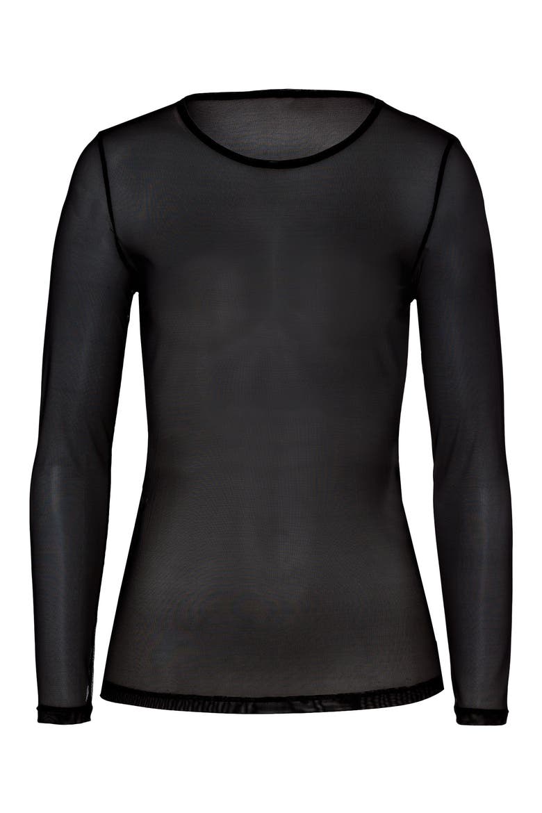 Smooth Illusion Semi-Transparent Tulle Top, Main, color, Black