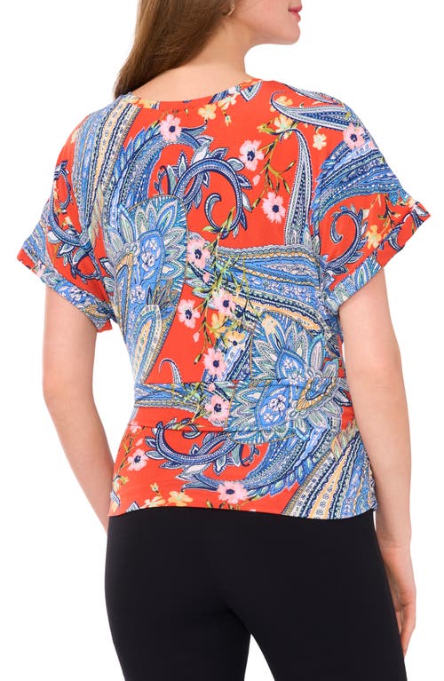 Chaus Stretch Jersey Banded Waist Top In Orange