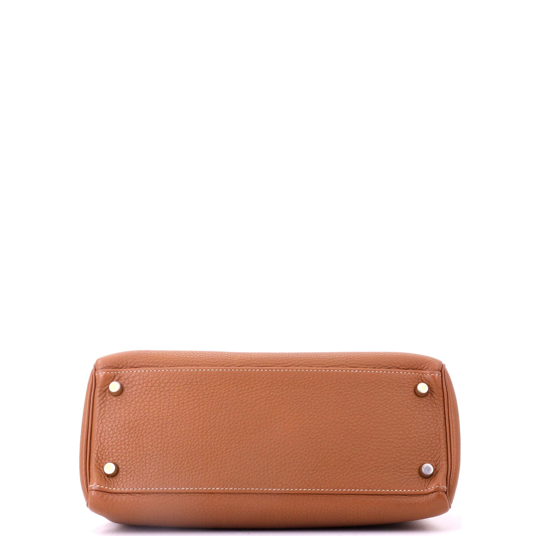 Pre-Owned Hermes Kelly Handbag Brown Togo with Gold Hardware 28, Alternate, color, Gold