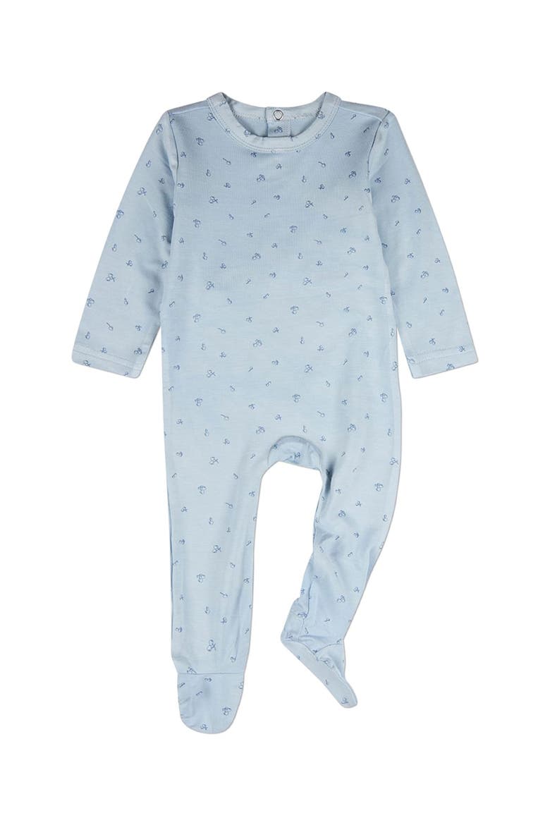 Baby Delightful Cherries Back-Snap Footie, Main, color, Blue