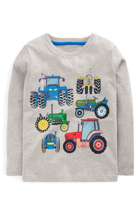 Kids' Tractor Long Sleeve Cotton Graphic T-Shirt (Toddler & Little Kid)