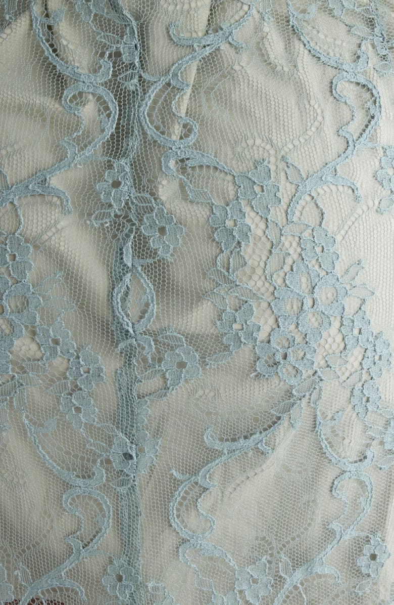 Acne Studios Mixed Media Long Sleeve Shirtdress, Alternate, color, Eucalyptus Green