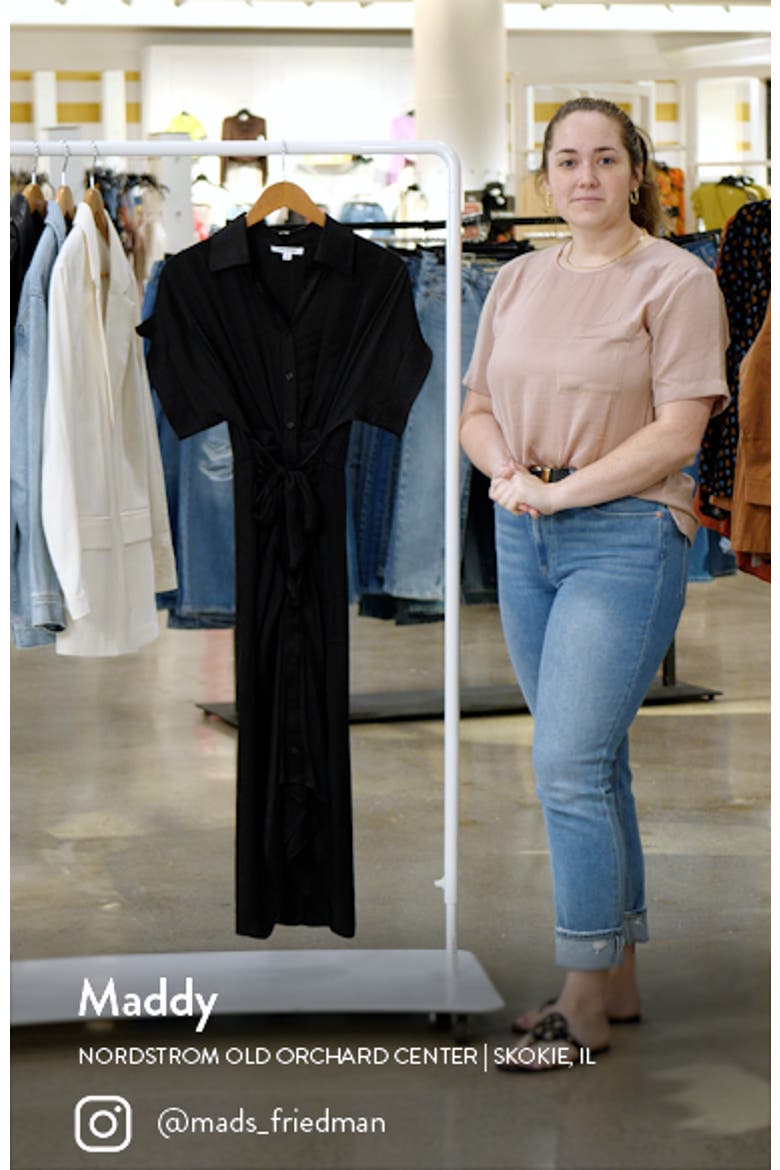 Tori Tie Waist Satin Midi Shirtdress video