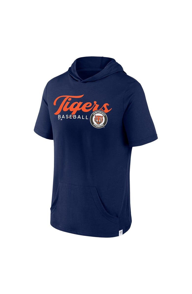 FANATICS Men's Fanatics Branded Navy Detroit Tigers Offensive Strategy Short Sleeve Pullover Hoodie, Alternate, color, 