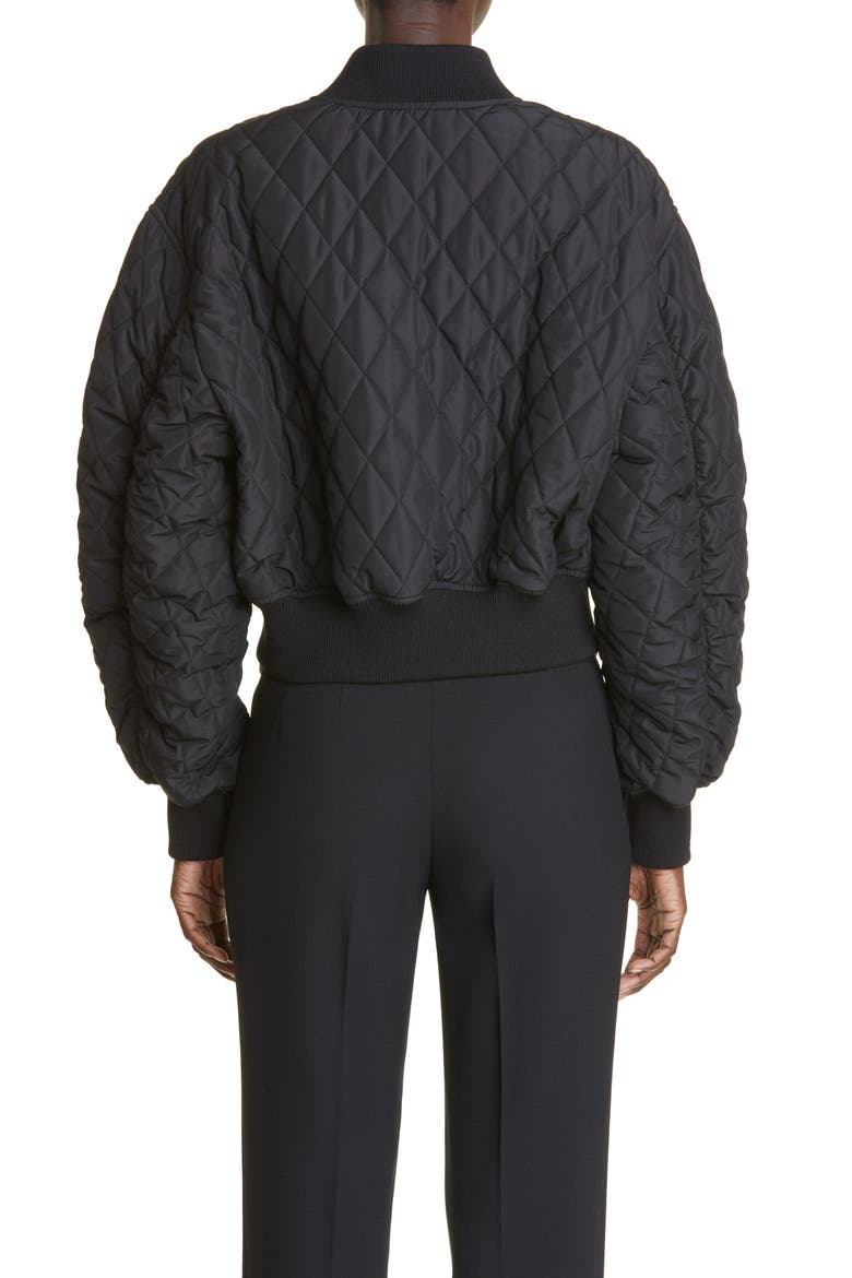 Quilted Recycled Polyester Bomber Jacket, Alternate, color, 1000 BLACK