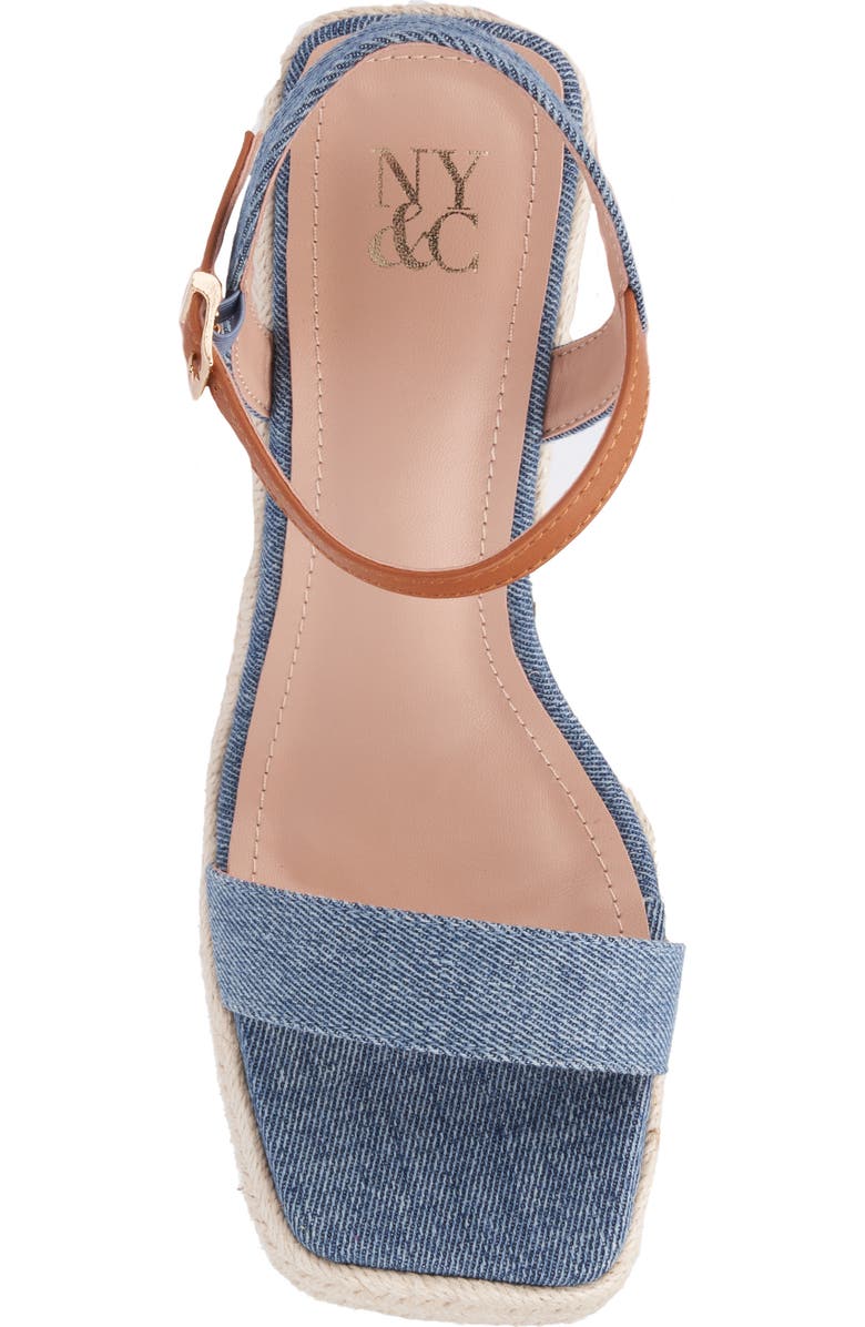 NEW YORK AND COMPANY Unita Espadrille Platform Wedge Sandal, Alternate, color, Blue/Tan