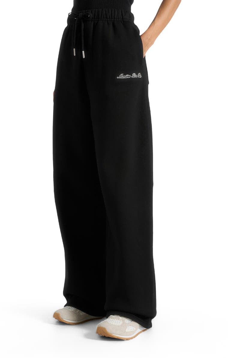 Manière De Voir Unisex Signature Wide Leg Sweatpants, Alternate, color, Black