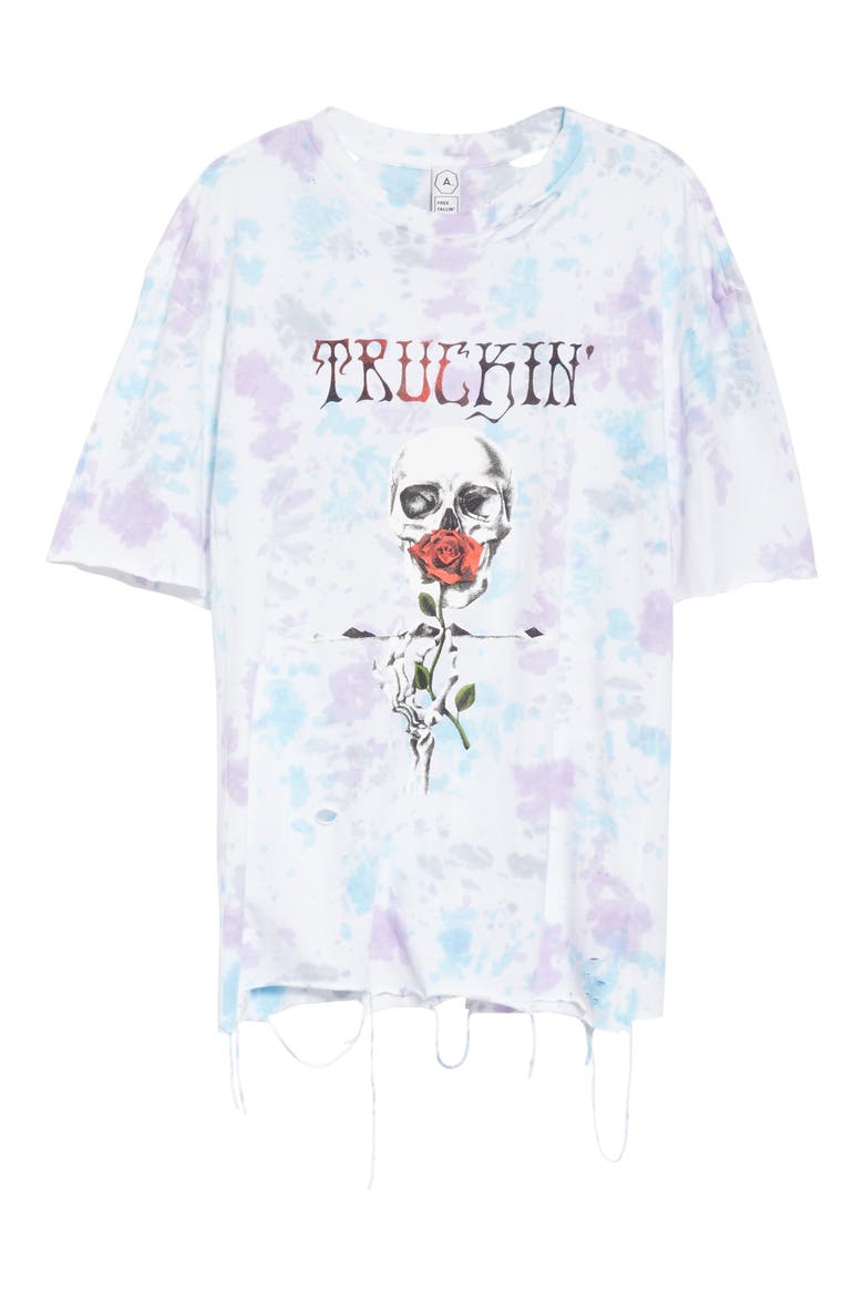 Truckin' Distressed Tee, Alternate, color, TYE DYE