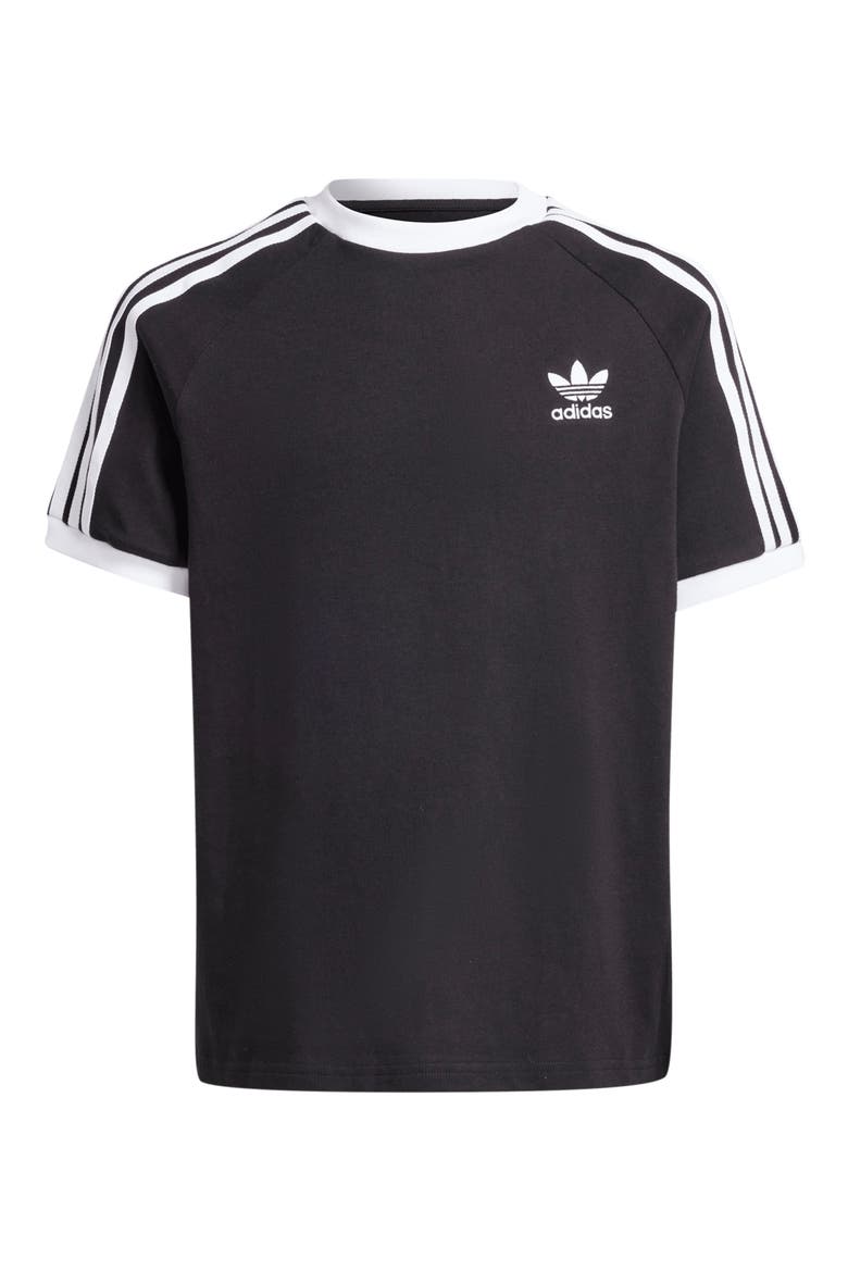 Kids' 3-Stripes T-Shirt, Main, color, BLACK/WHIT