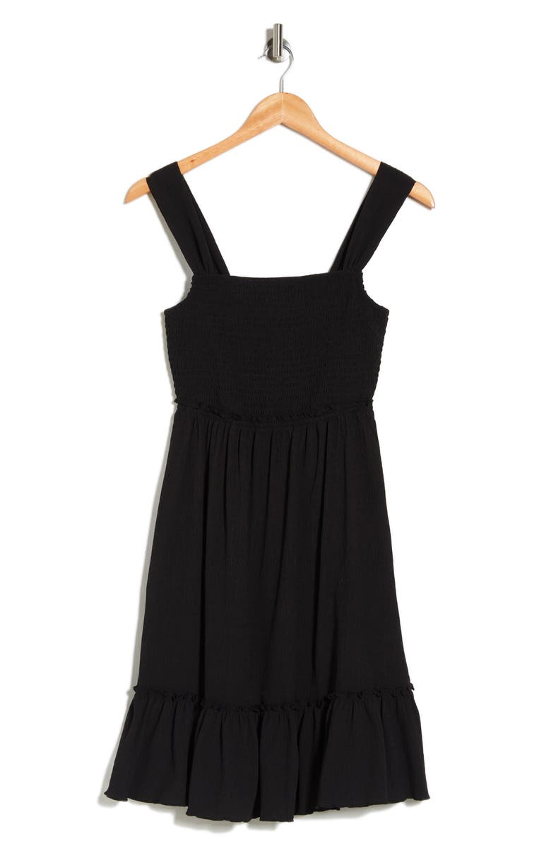Lovestitch Smocked Minidress, Alternate, color, Black