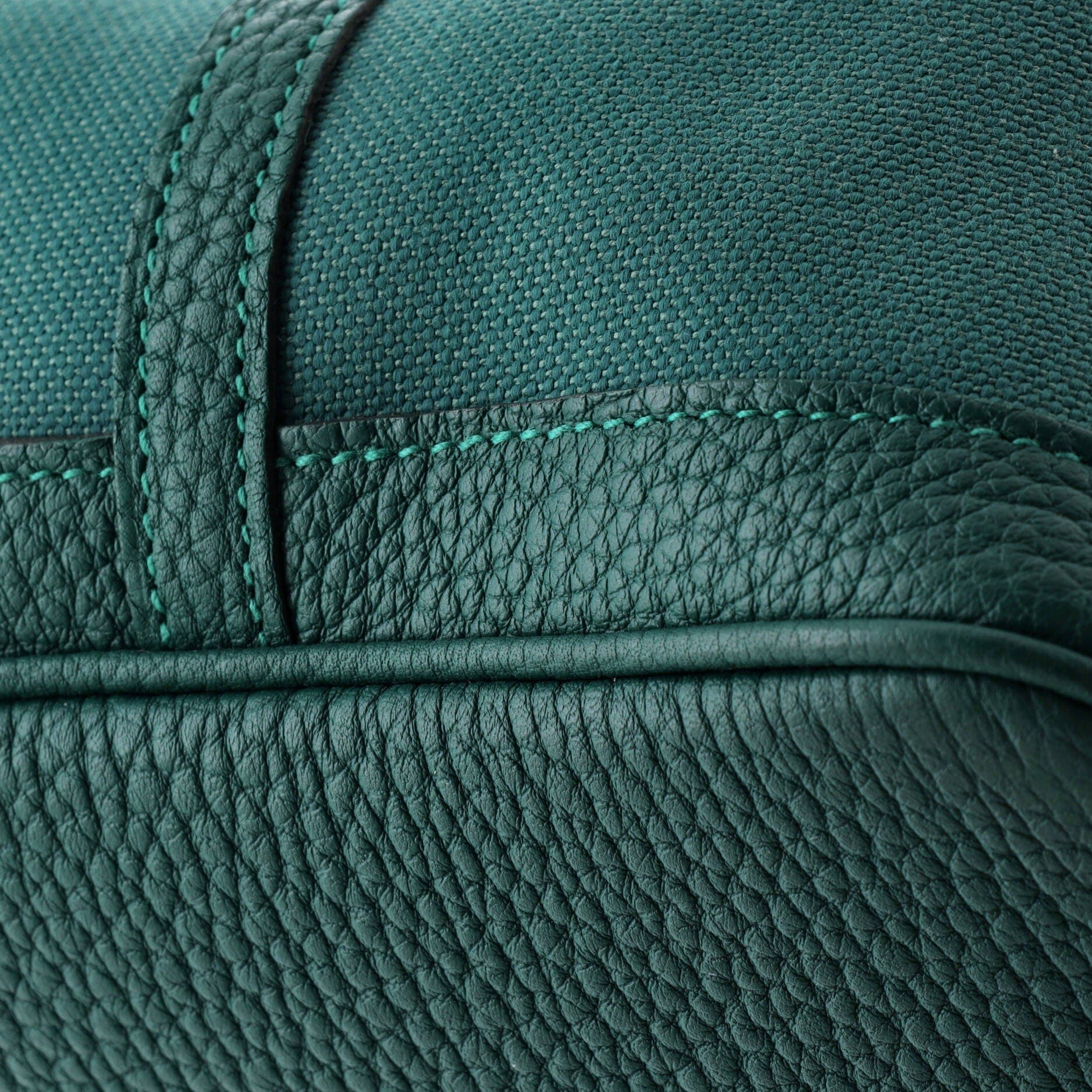 Pre-Owned Hermes Garden Party Tote Toile and Leather 36, Alternate, color, Malachite