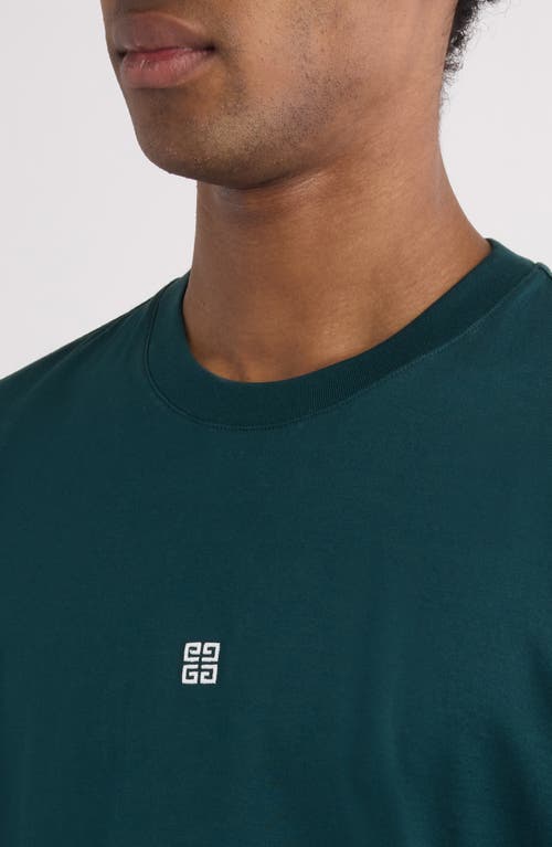 Givenchy 4g Embroidered Short-sleeved T-shirt In Green