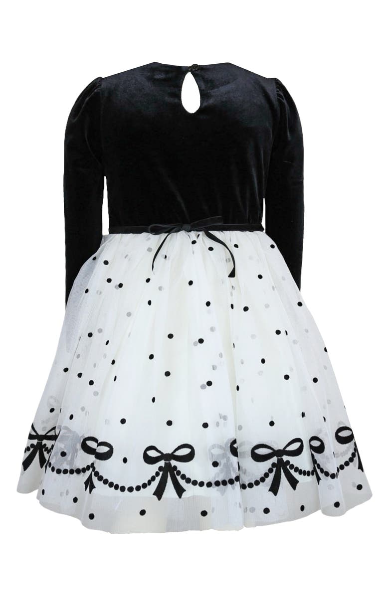 Zunie Kids' Velvet & Tulle Party Dress, Alternate, color, Black/ Ivory