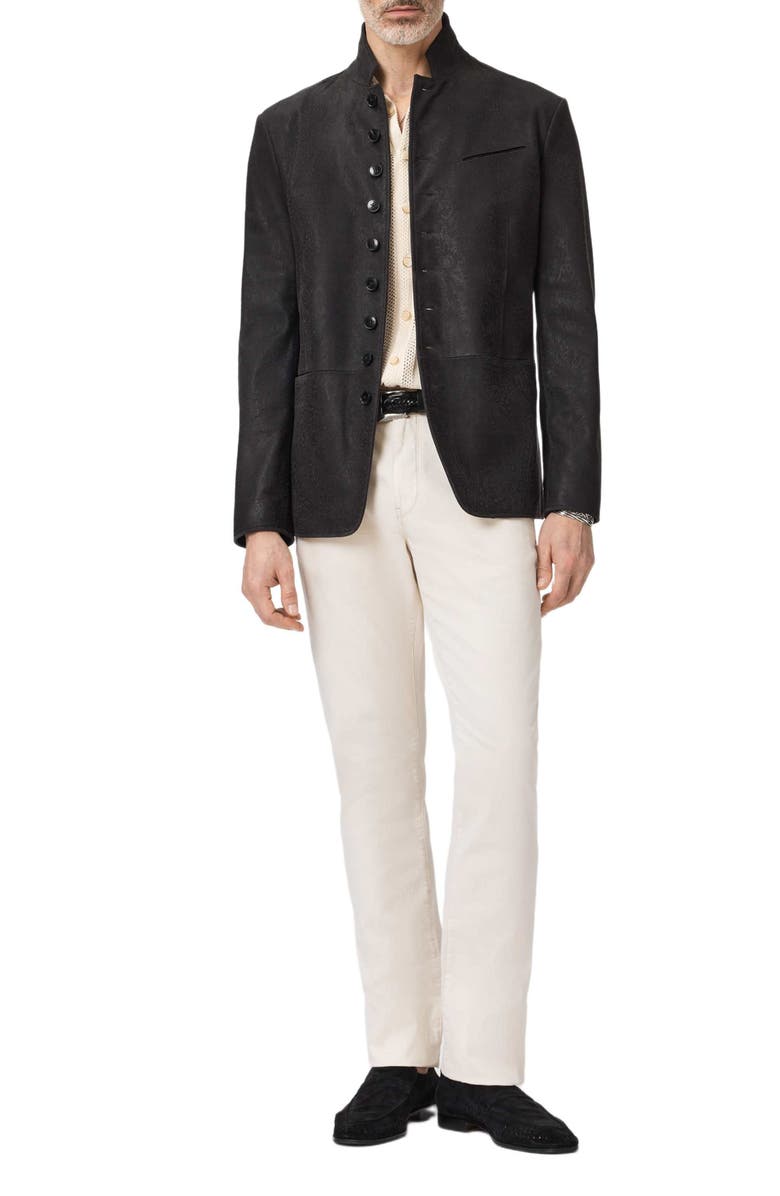 John Varvatos Ferone Open Stitch Stripe Stretch Cotton Sweater, Alternate, color, Ivory