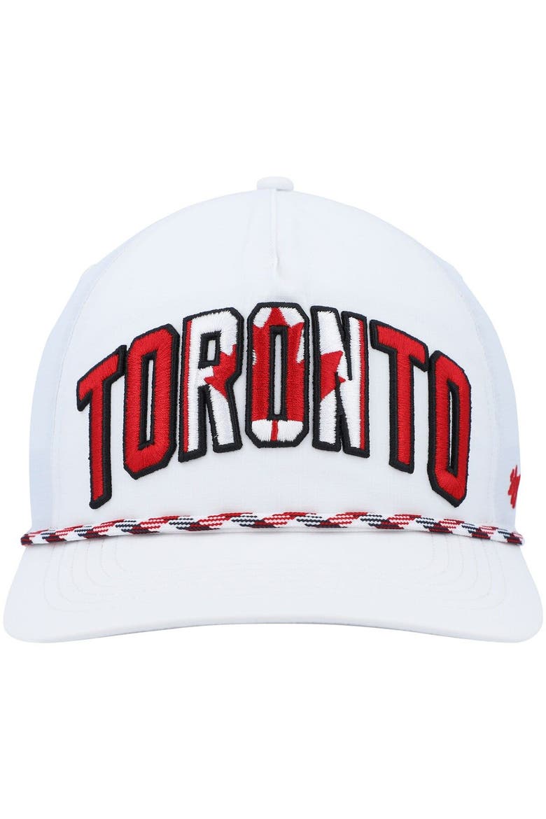 Men's '47 White Toronto Blue Jays Flag Flutter Hitch Snapback Hat, Alternate, color, White