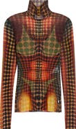 Jean Paul Gaultier Re-Edition Polka Dot Trompe l'Oeil Long Sleeve Mesh Top