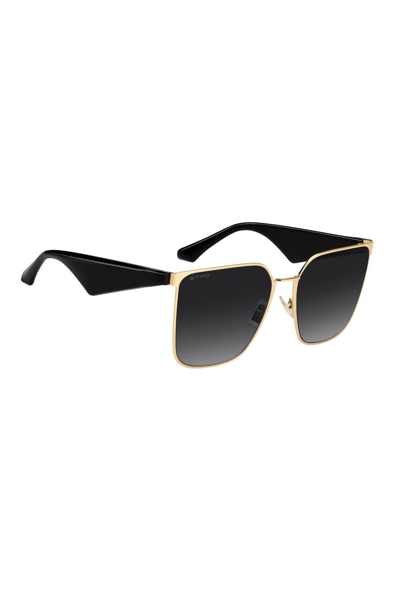58mm Gradient Square Sunglasses, Alternate, color, ROSE GOLD/ DARK GREY SF