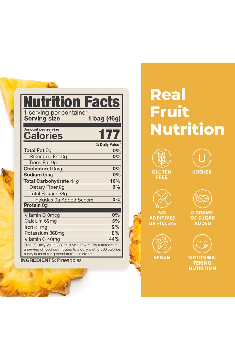 Balance of Nature Freeze Dried Pineapple Slices Real Fruit Snack Five Pack, Alternate, color, NO COLOR
