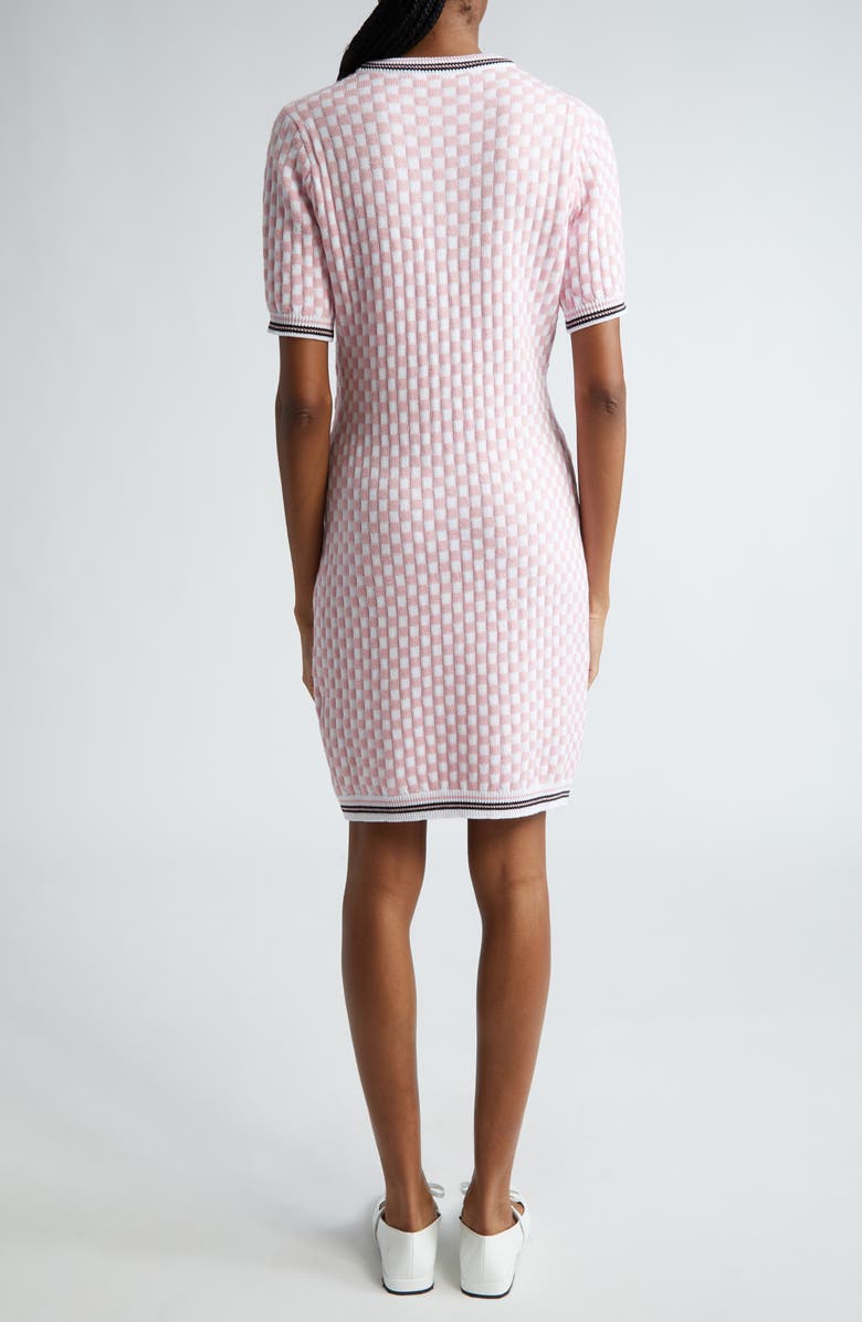 Versace Contrasto Checkerboard Jacquard Sweater Dress, Alternate, color,