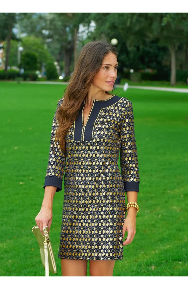 Cabana Life Tunic Dress, Alternate, color, Black Metallic