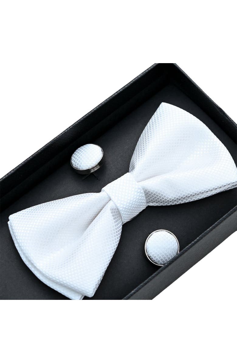 MOUSTACHE Crosshatch Bow Tie Set, Alternate, color, White