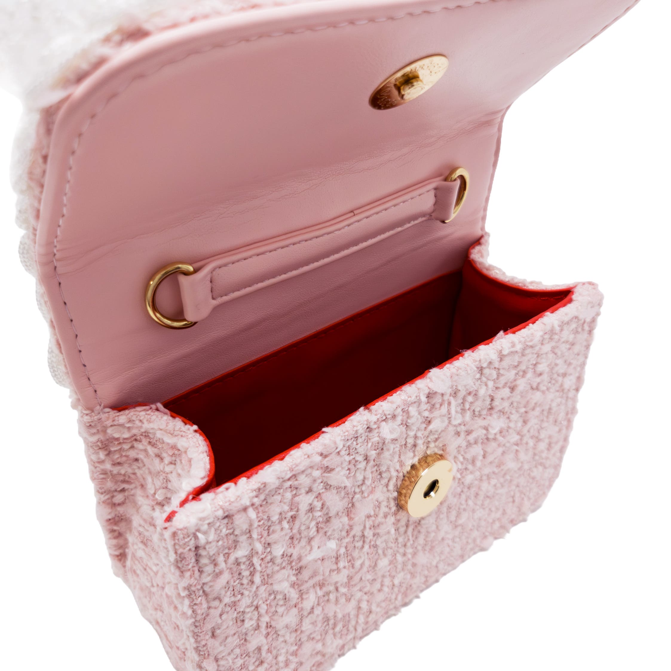 Bunny Royale Pearl Tweed Handbag, Alternate, color, Ballet Pink