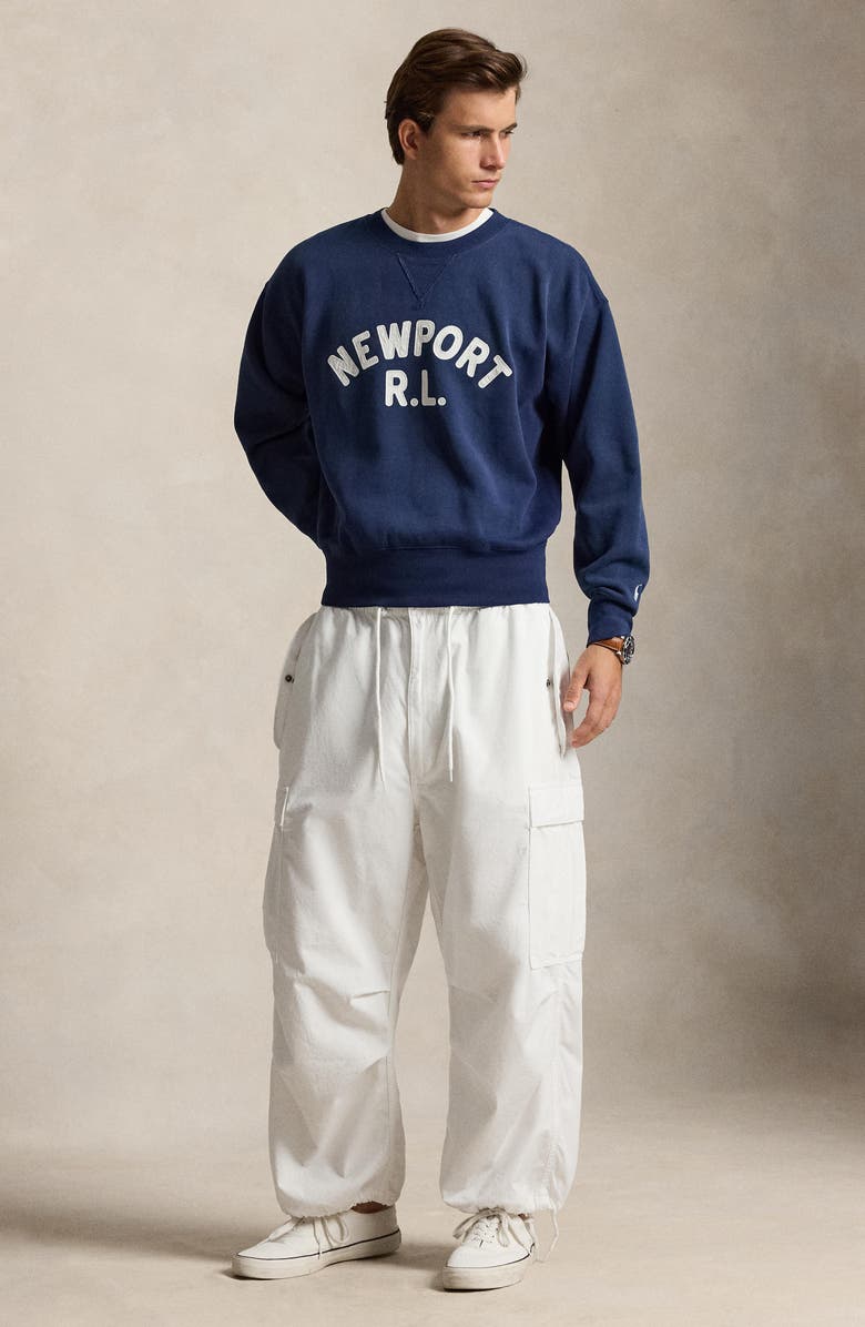 Polo Ralph Lauren Vintage Fit Fleece Graphic Sweatshirt, Alternate, color, Newport Navy