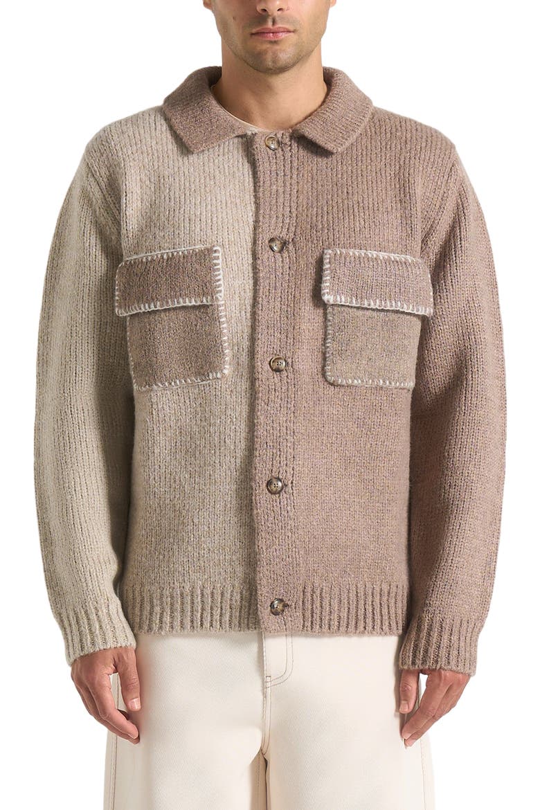 Jean Mohair-Blend Colour Block Cardigan, Alternate, color, Beige
