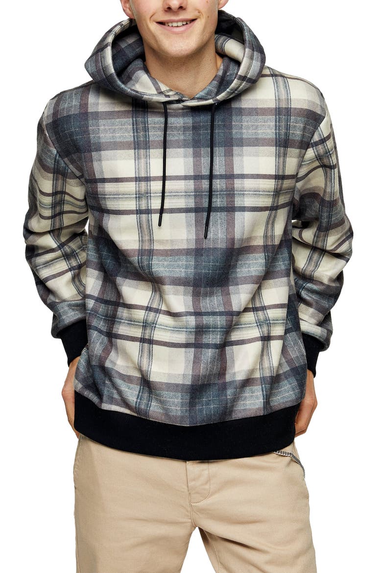 Country Check Hoodie, Main, color, NAVY BLUE