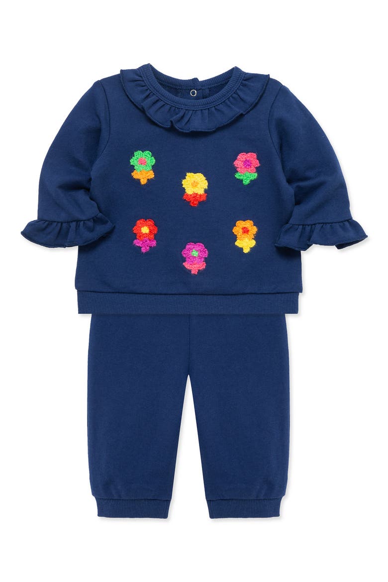 Pop Flowers Active Top & Joggers Set, Alternate, color, BLUE