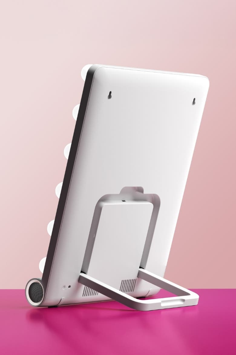 Madeline Mini Hollywood Mirror, Alternate, color, White