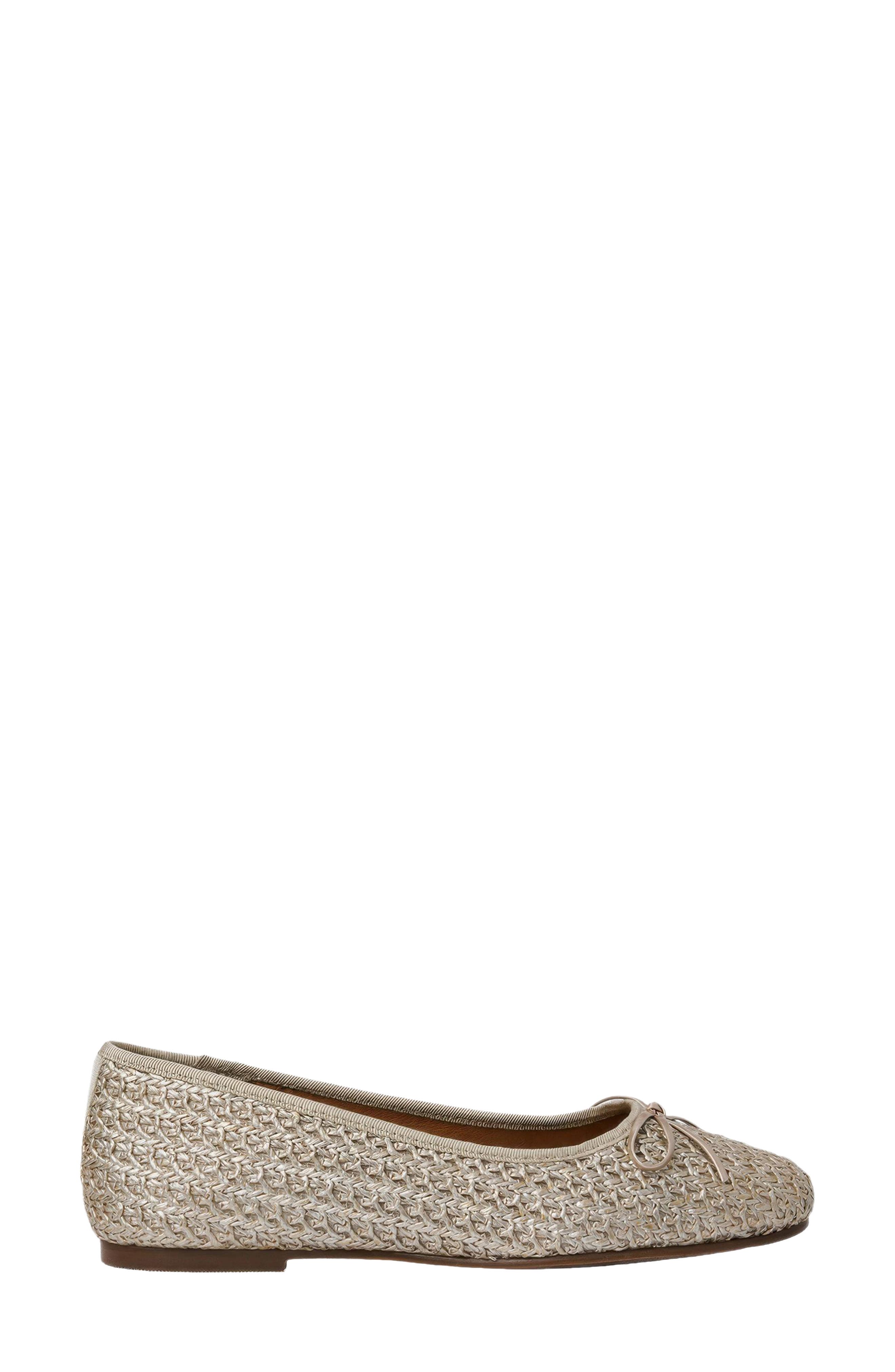 Haley Ballet Flat, Alternate, color, PLATINO RAFFIA