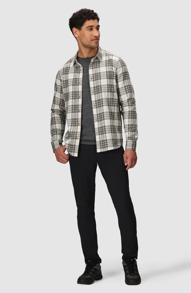 Outdoor Research Ravenna Performance Flannel Button-Up Shirt, Alternate, color, Rainforest Plaid