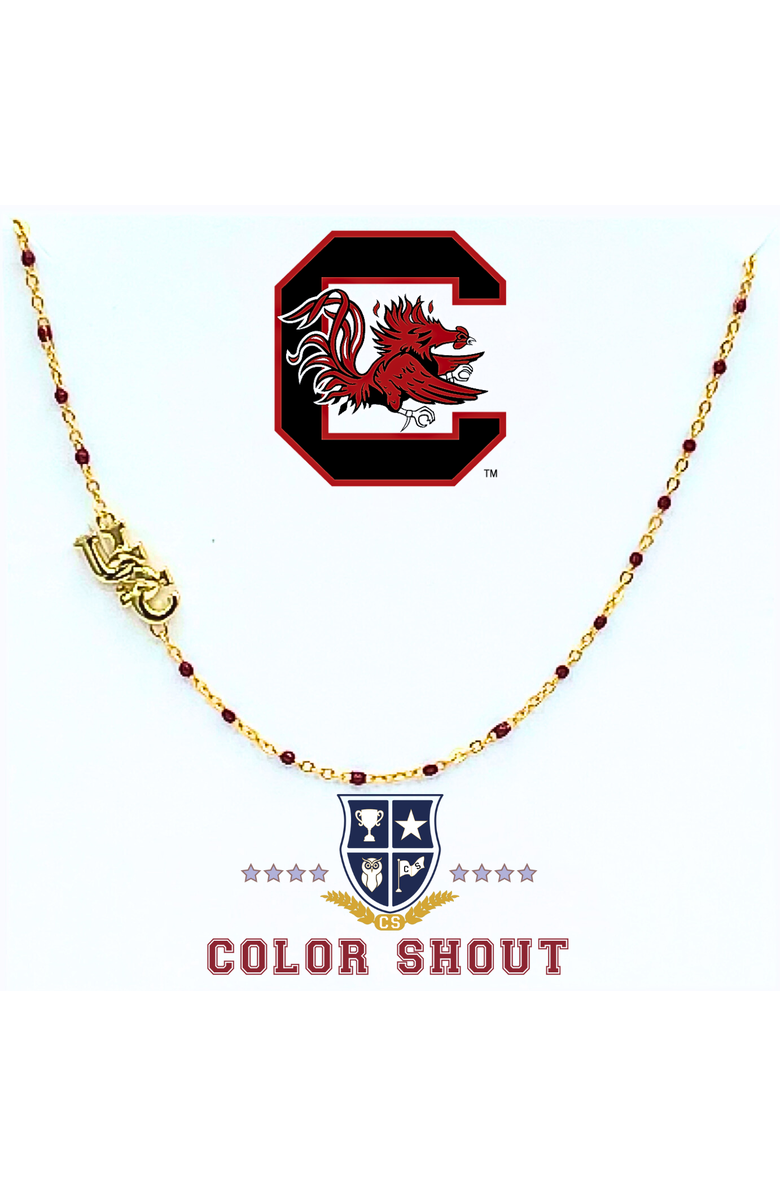 Color Shout University of South Carolina Side Necklace, Main, color, Yellow Gold