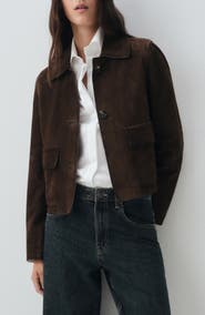 MANGO Selection Suede Button-Up Jacket