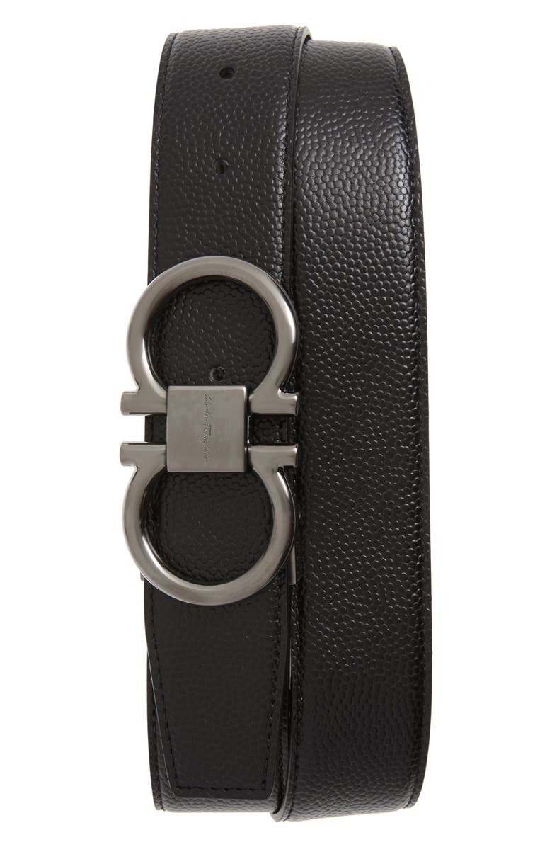 FERRAGAMO Salvatore Ferragamo Reversible Pebbled Calfskin Belt, Main, color, 