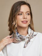 SILKSILKY 100% Pure Silk Printed Square Scarf