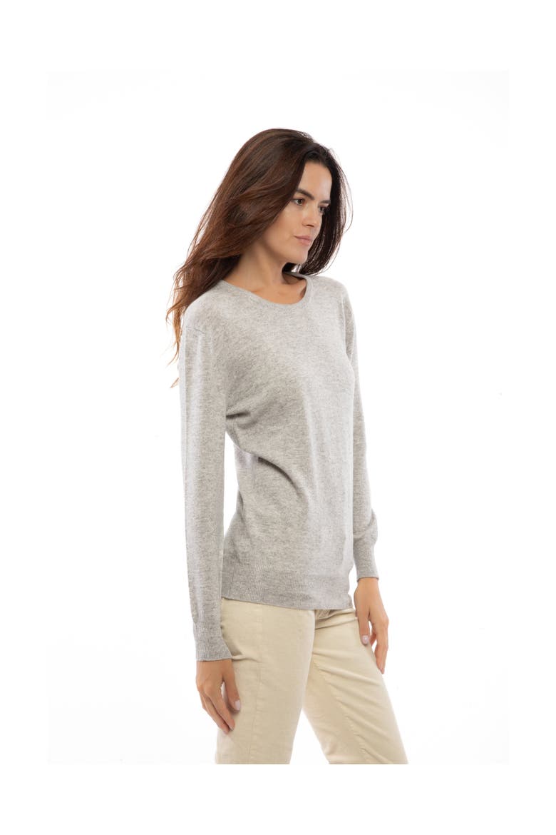 Pure Cashmere Essential Crewneck Sweater, Alternate, color, Melange Blue
