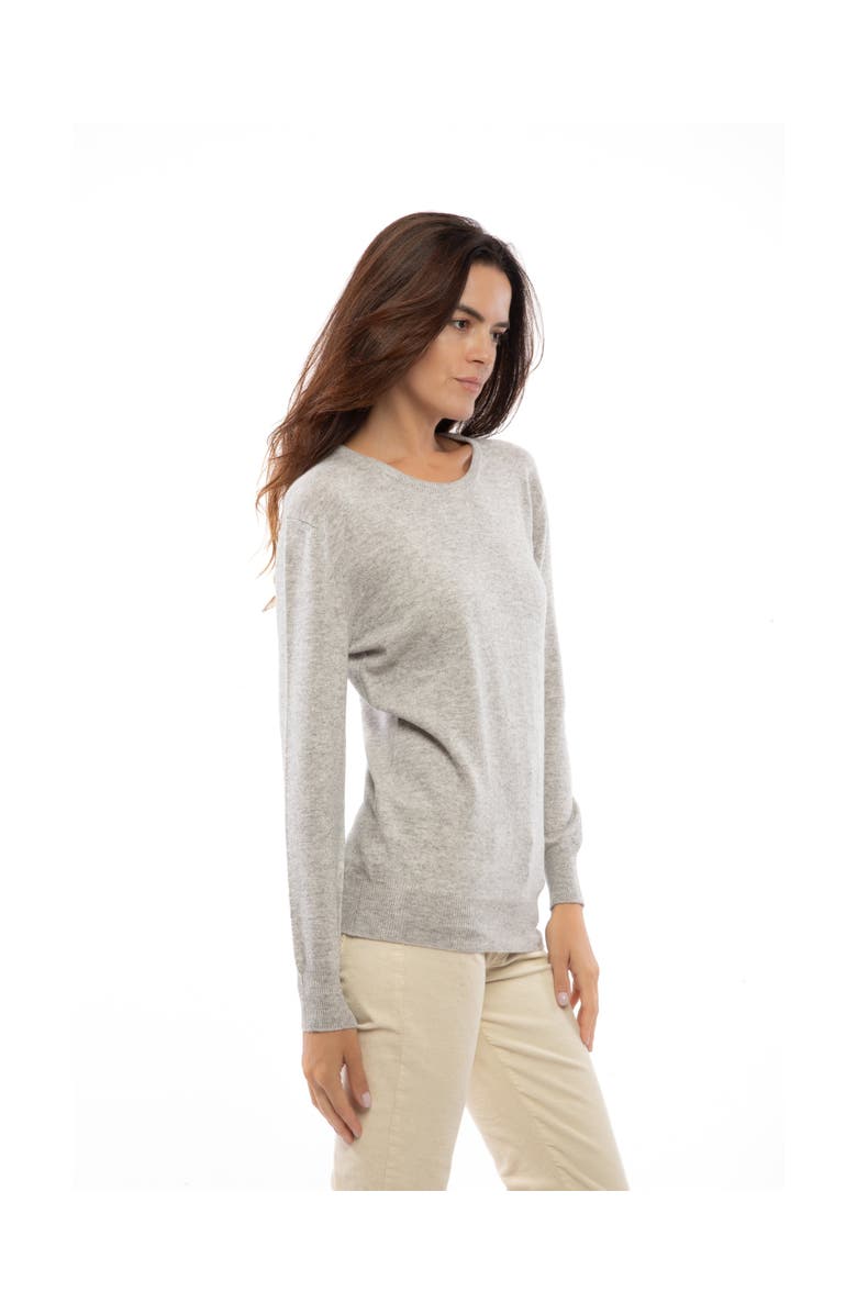 Monticelli Cashmere Pure Cashmere Essential Crewneck Sweater, Alternate, color, Melange Blue