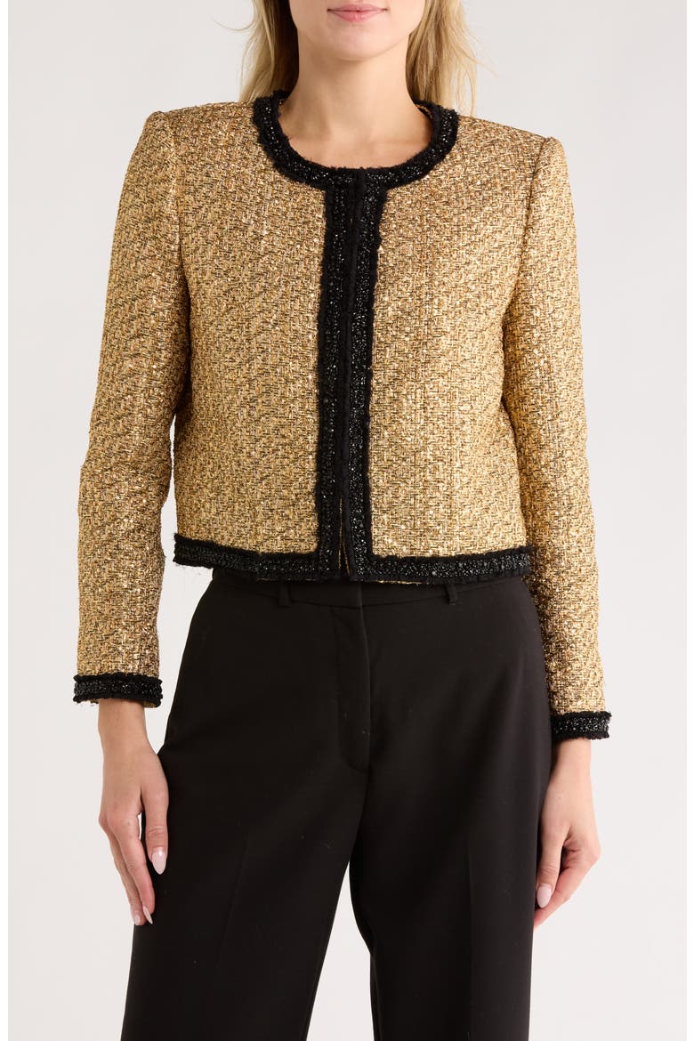 Landon Cropped Boxy Jacket, Main, color, GOLD