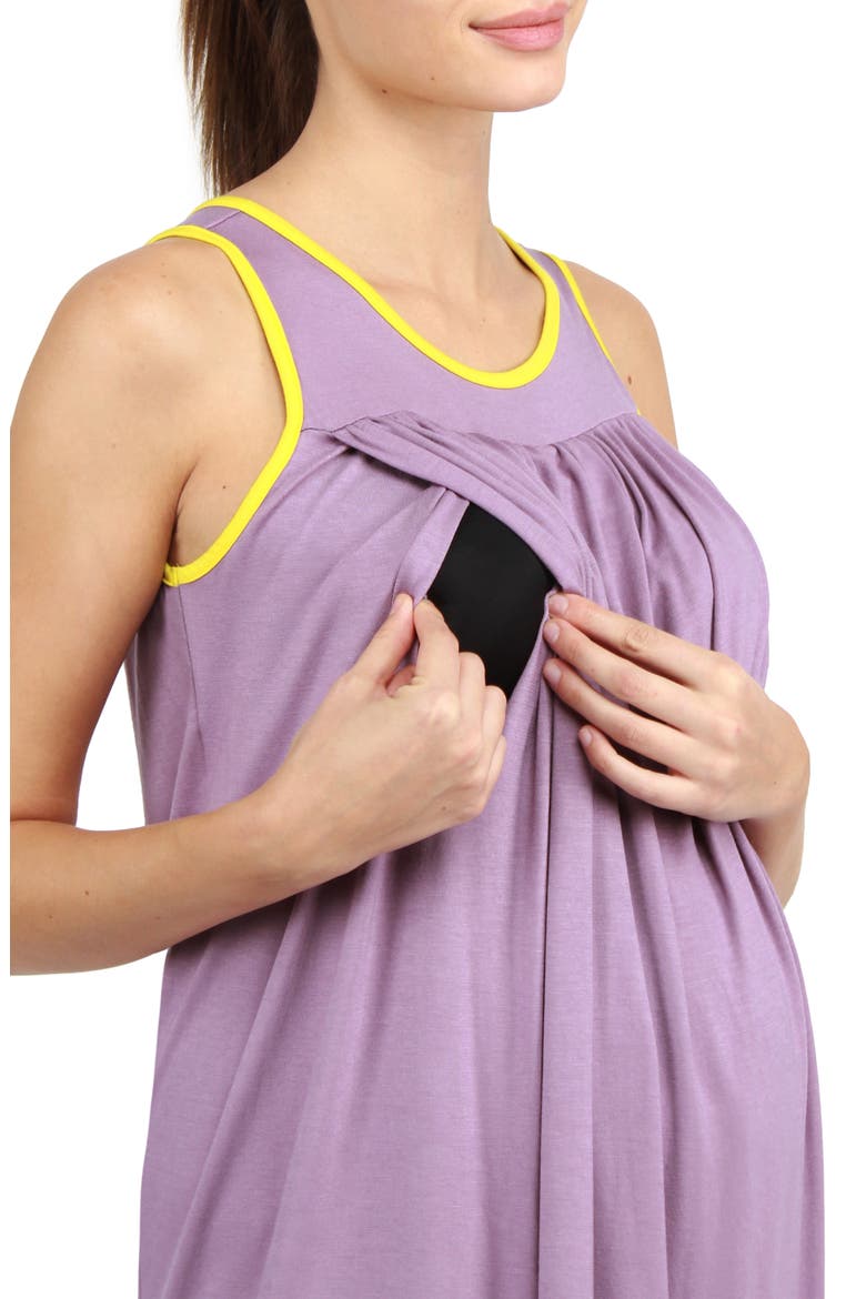 Paris Maternity/Nursing Nightie, Alternate, color, LIGHT PURPLE