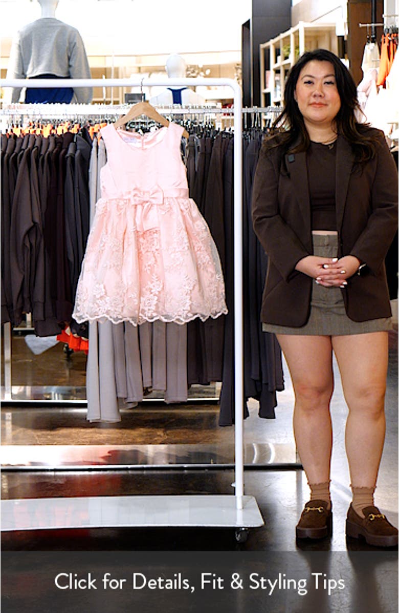 Kids' Sweet Heart Lace Party Dress, sales video thumbnail