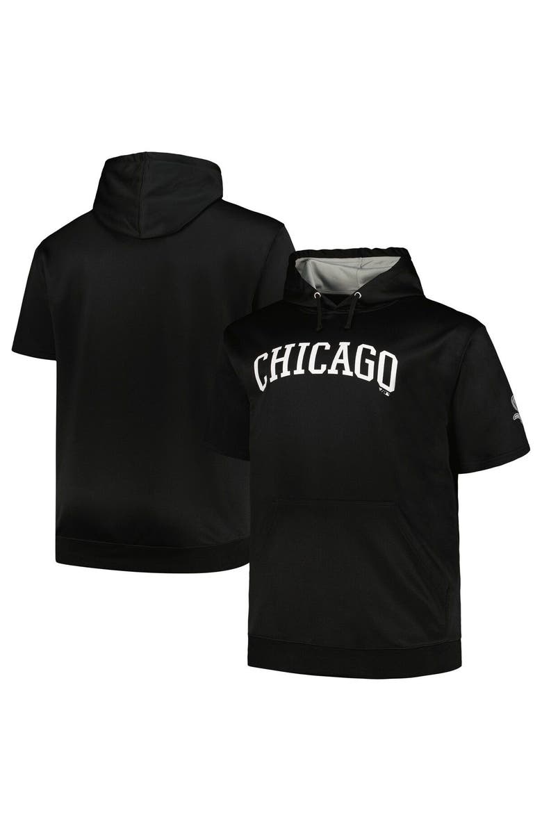 PROFILE Men's Profile Black Chicago White Sox Big & Tall Contrast Short Sleeve Pullover Hoodie, Main, color, Black