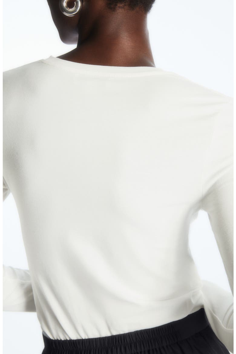Slim Fit Long Sleeve Cotton T-Shirt, Alternate, color, WHITE LIGHT