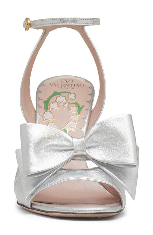 Valentino Bowow Metallic Leather Sandals