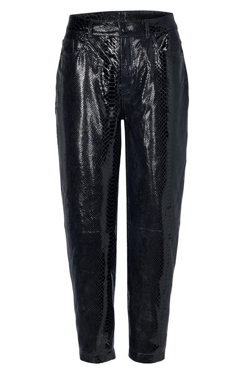 REMAIN Birger Christensen Elsa Snake Embossed Leather Pants, Main, color, 