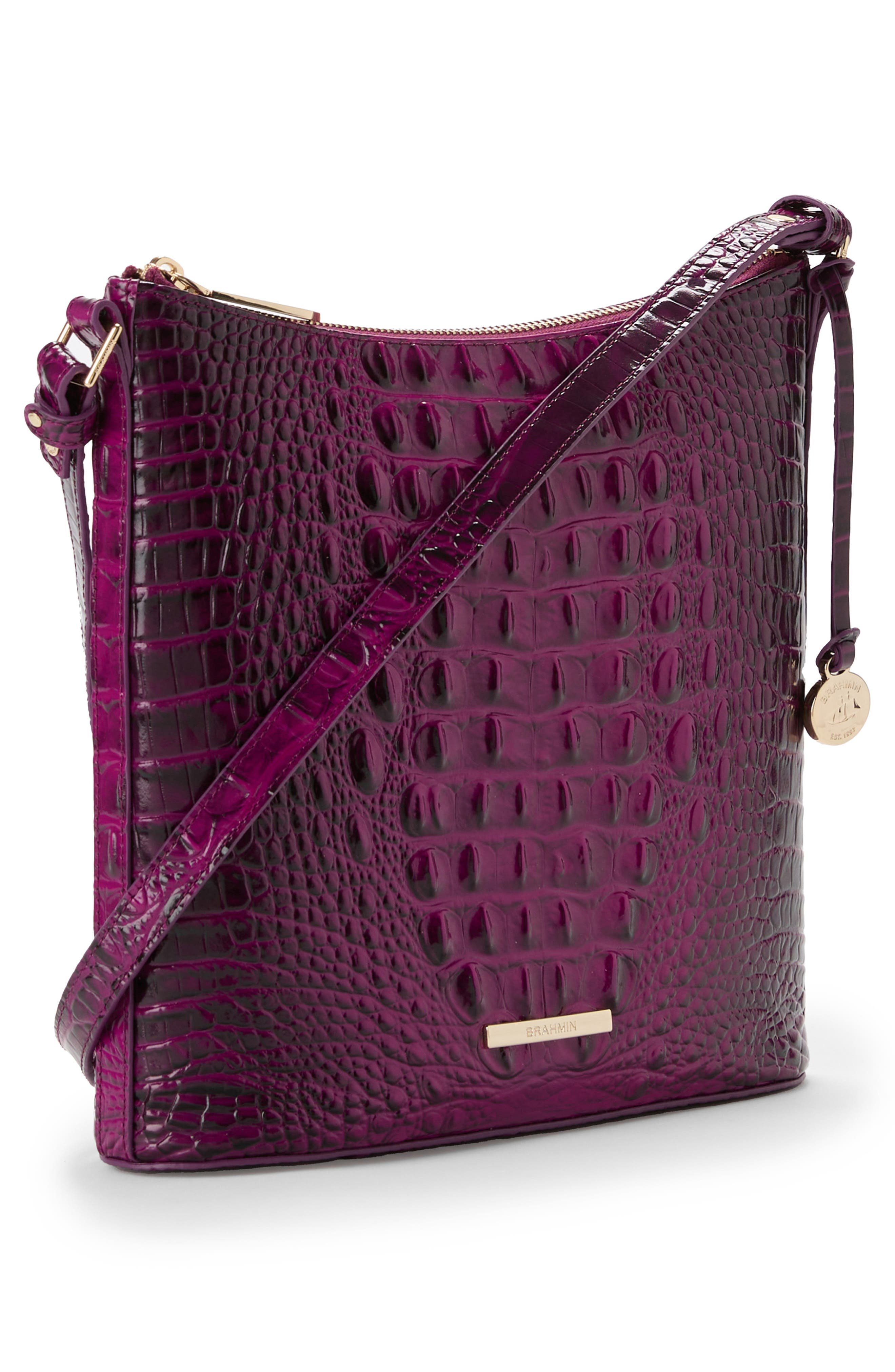 Brahmin Katie Croc Embossed Leather Crossbody Bag, Alternate, color, 
