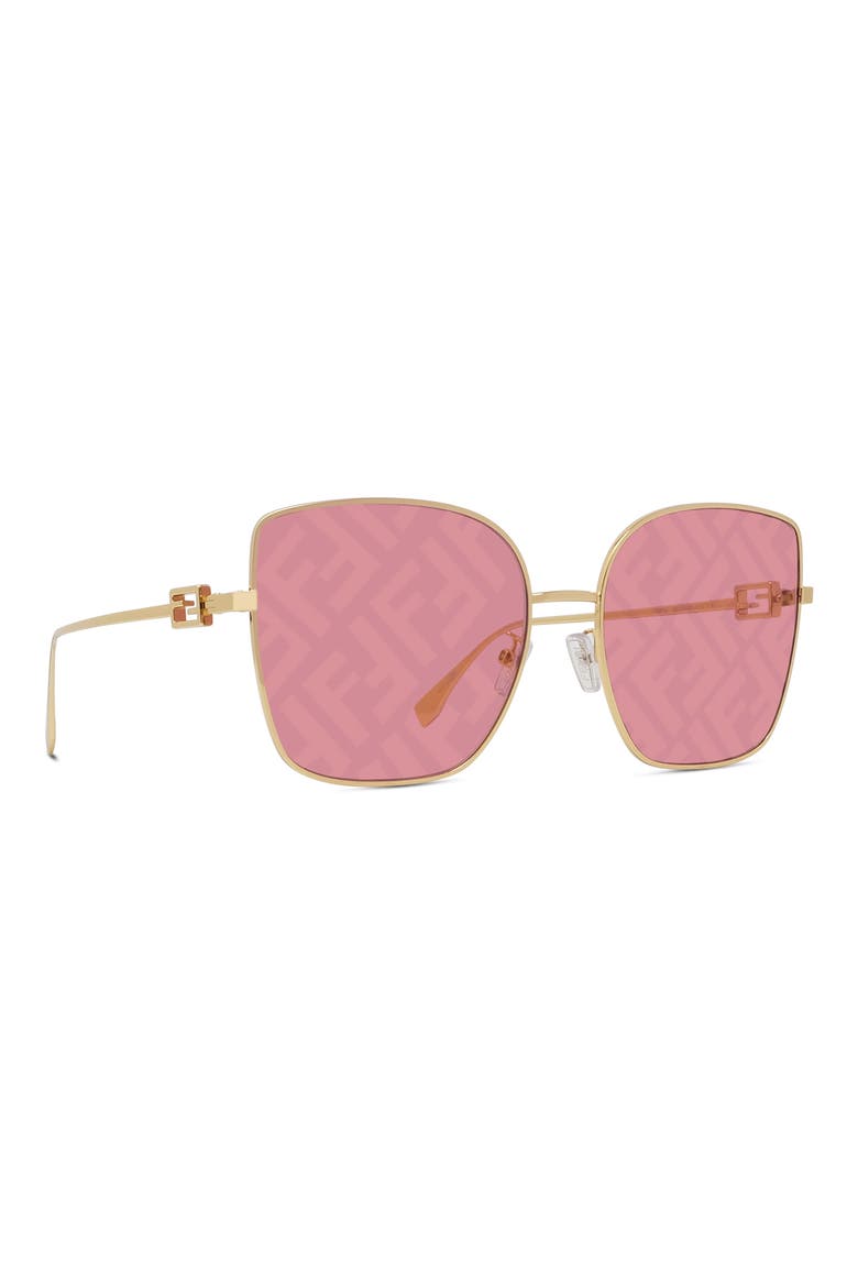 59mm Square Sunglasses, Alternate, color, SHINY ENDURA GOLD / BORDEAUX