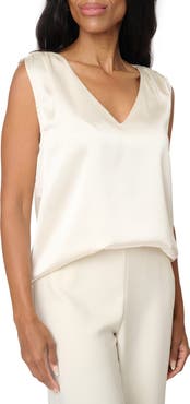 GIBSONLOOK Reverly Cinch Shoulder Sleeveless Satin Top