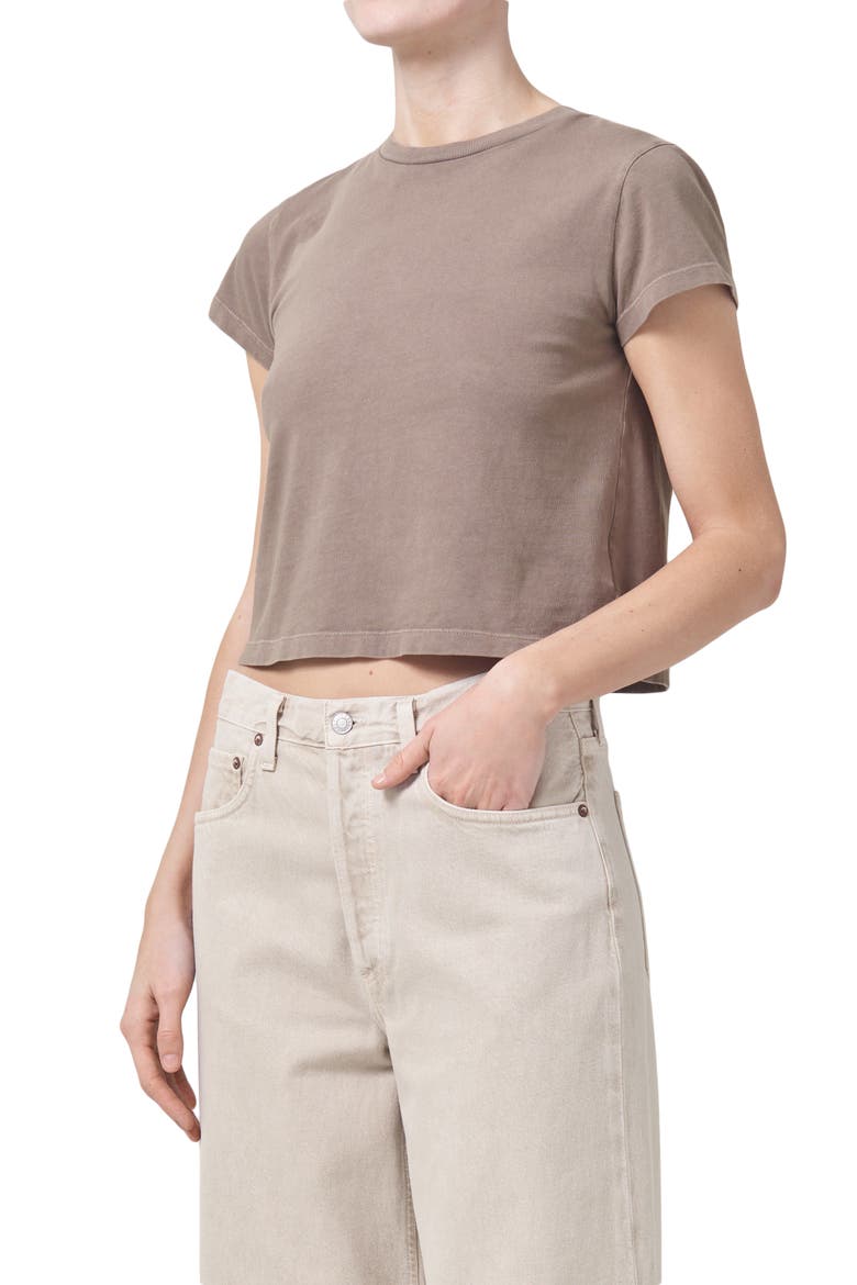 Adine Shrunken Organic Cotton T-Shirt, Alternate, color, KILN